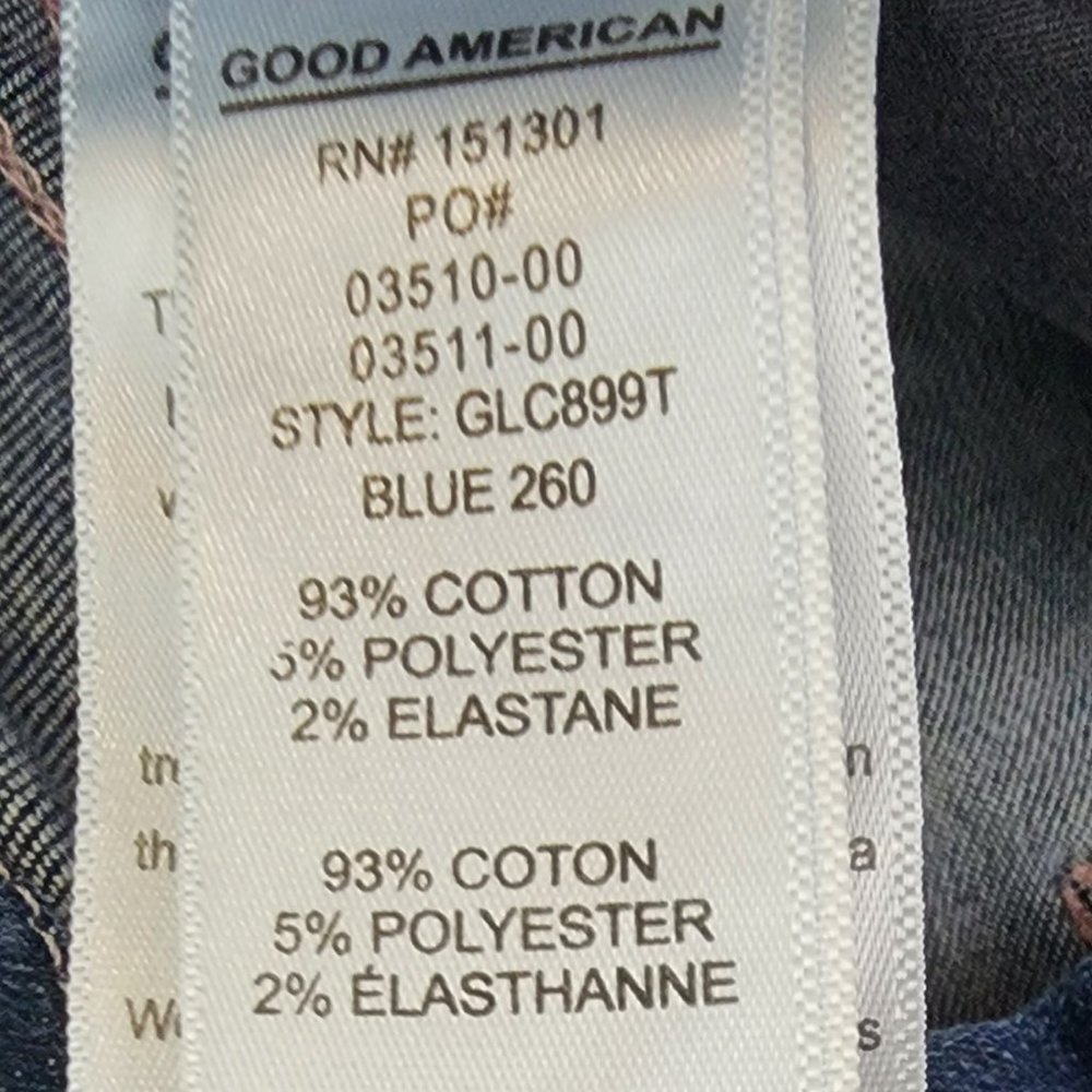 Good American Dark Wash Good Legs Crop Stretch Denim Jeans Size 4/27 - Picture 6 of 11